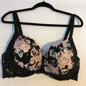 Torrid Black and Pink Skull Print Bra